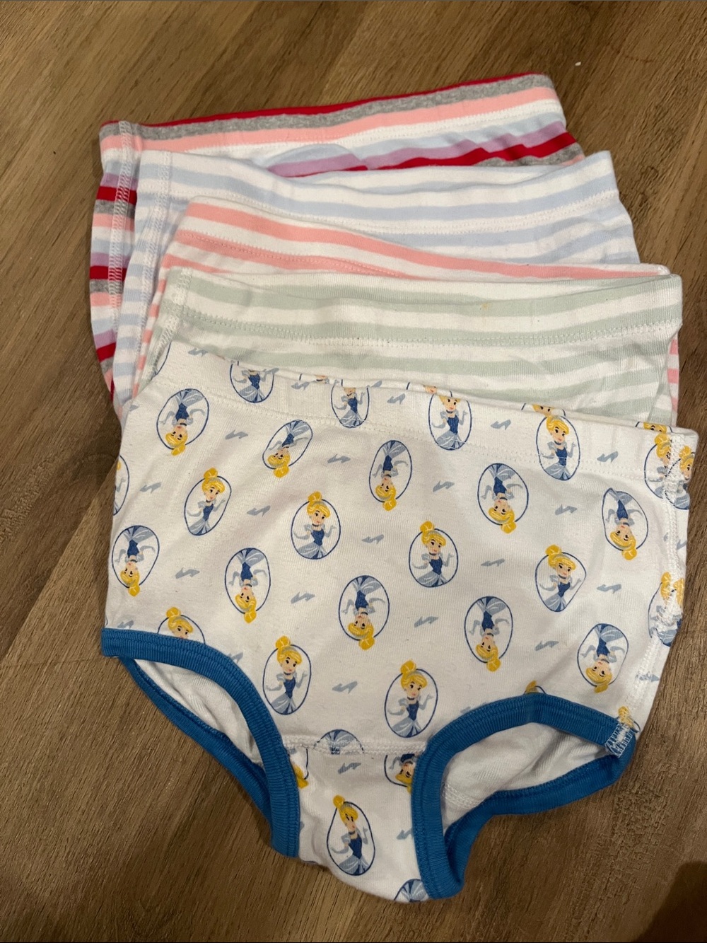 Hanna Andersson Girls White Underwear Set with Blue, Pink, Green and Red Stripes